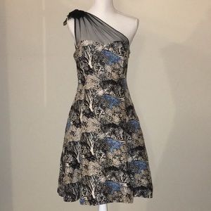 Anthropologie Silk One Shoulder Dress